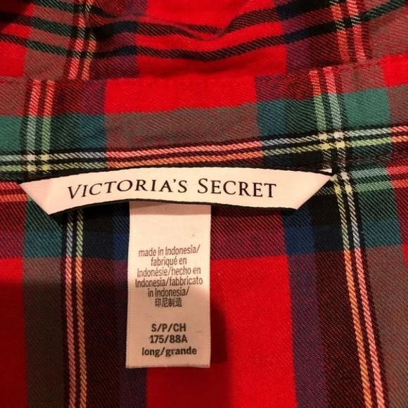 Victoria’s Secret Red Women’s flannel top pj shirt Size Small - Picture 4 of 8